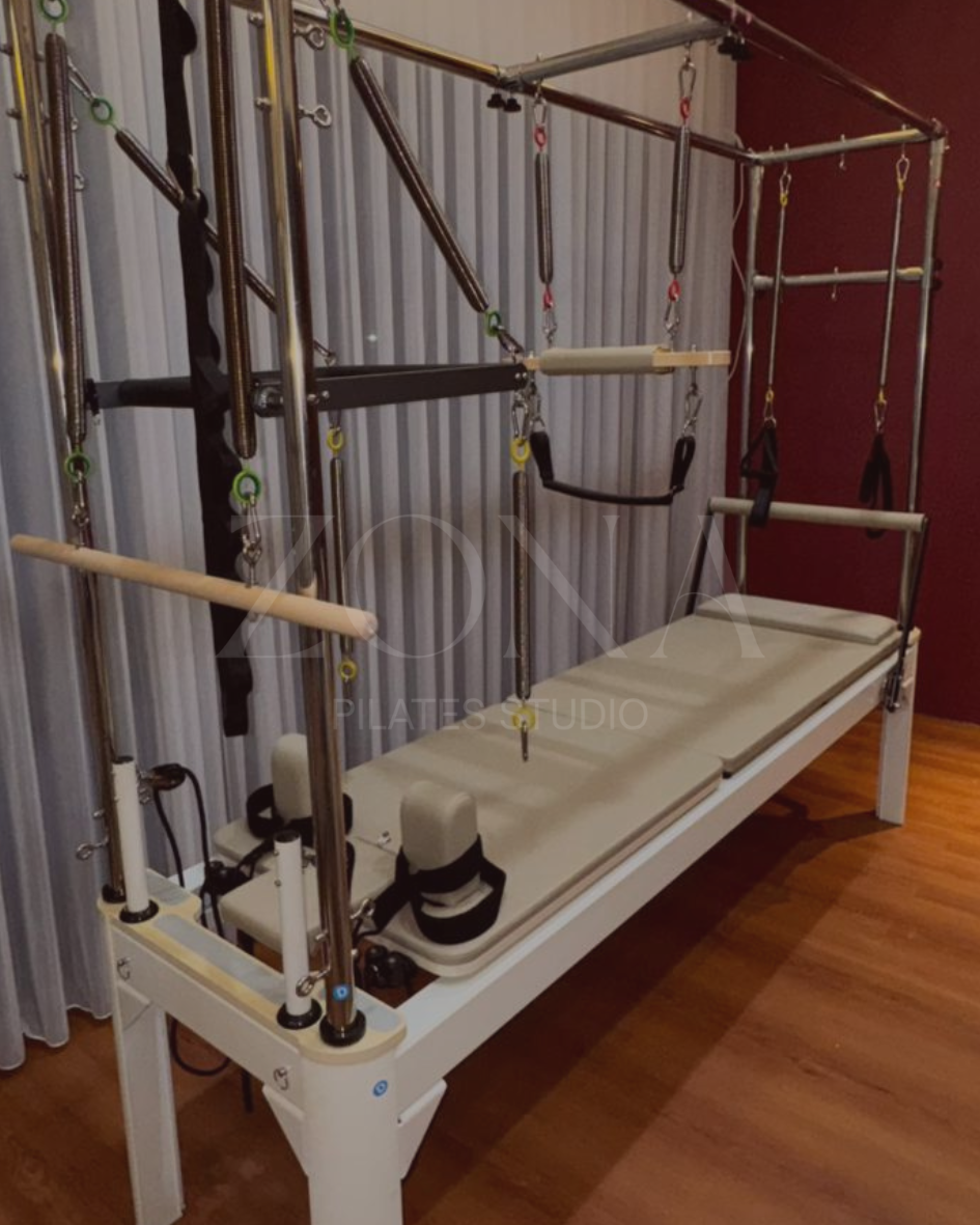 Alat Pilates Lengkap cadillac Reformer di ZONA Pilates Studio Bogor